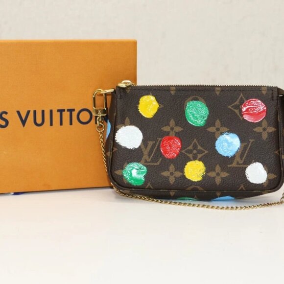 Louis Vuitton Mini Pochette Accessoires Yayoi Kusama Painted Dots Monogram - Picture 1 of 15